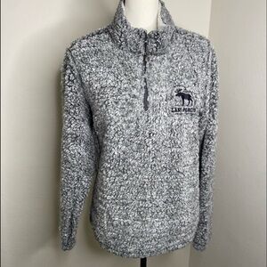 MV Sport  Sherpa Women's Long Sleeve Quarter Zip‎ Gray Sweater Jacket Size Large